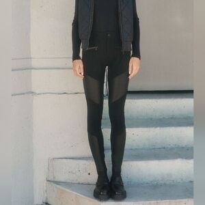 Alp N Rock Sloan Moto Pant In Black With Faux Leather Paneling Sz S